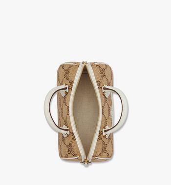 MCM Ella Boston Bag in Lauretos Raffia Jacquard Venta caliente
