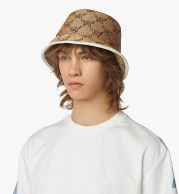 MCM Bucket Hat in Lauretos Raffia Jacquard Precio de fábrica