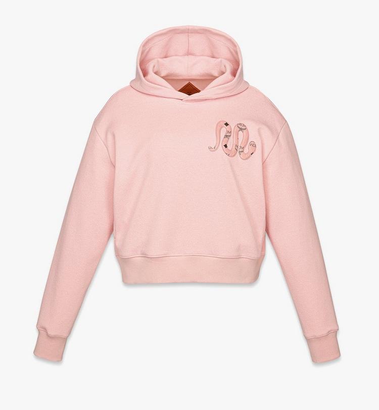 MCM Year of the Snake Bouclé Cropped Hoodie