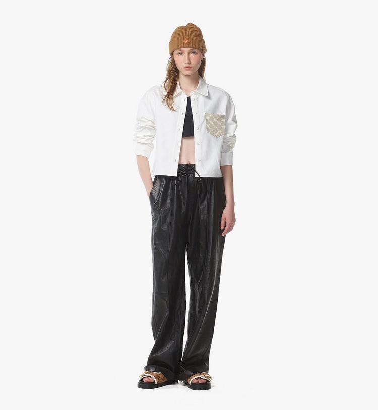 MCM Cropped Oxford Shirt with Jacquard Pocket Rebajas