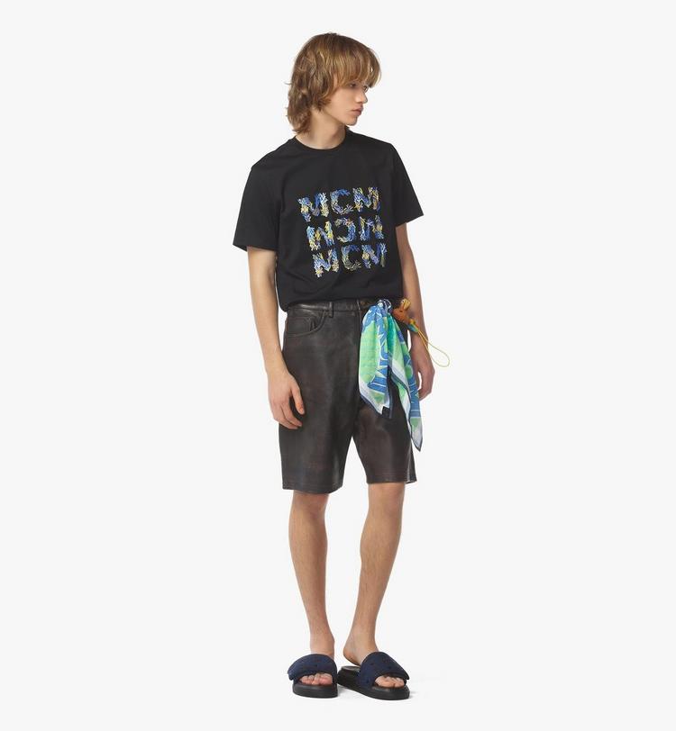 MCM Aquatic Logo T-Shirt in Organic Cotton Superdescuento