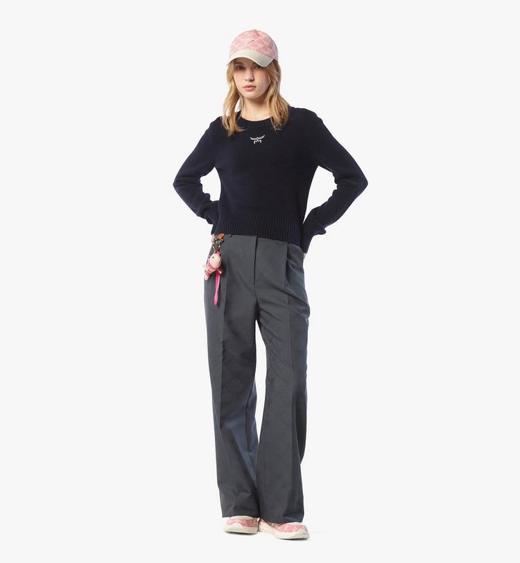MCM Laurel Cropped Sweater in Wool and Recycled Cashmere Grandes descuentos