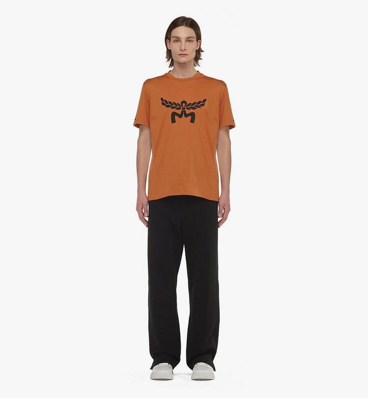 MCM Laurel Logo Print T-Shirt in Organic Cotton Precios de Black Friday
