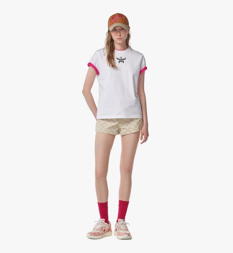 MCM Logo Print T-Shirt in Organic Cotton Oferta exclusiva