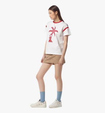 MCM Palm Logo T-Shirt in Organic Cotton Rebajas de fin de temporada