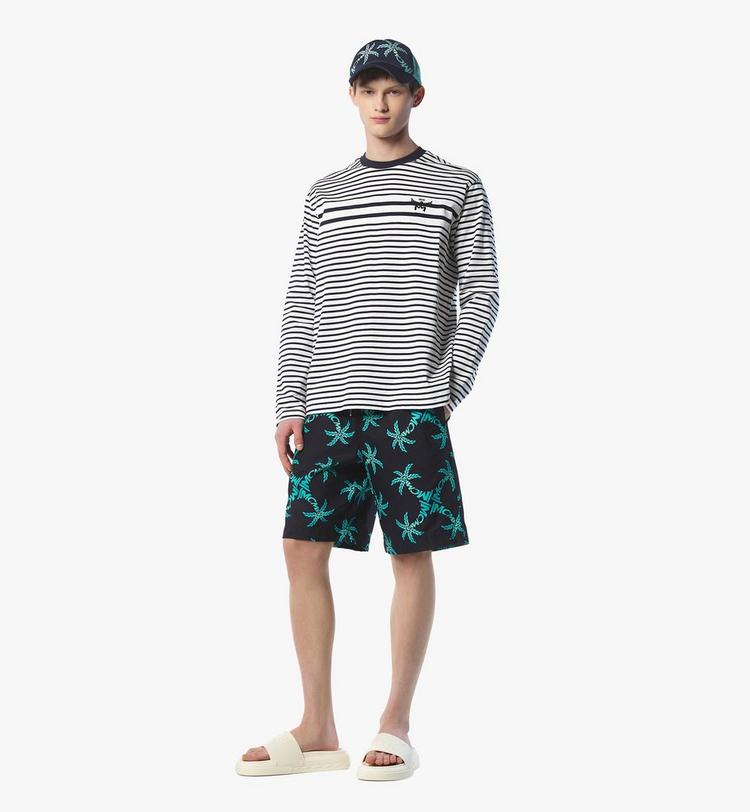 MCM Logo Stripe Long Sleeve T-Shirt Precio ultrabajo