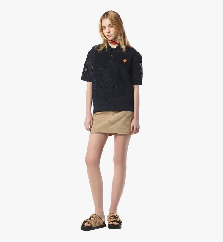 MCM Logo Patch Mesh Knit Polo 2025
