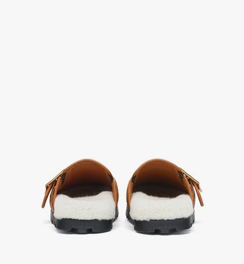 MCM Flat Mule in Visetos and Shearling Outlet