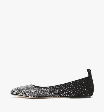 MCM Ballerina Shoes in Gradation Crystal Suede Outlet online