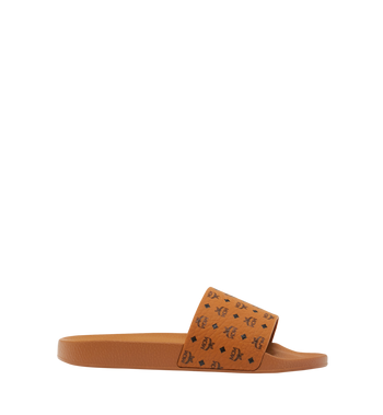MCM Monogram Print Rubber Slides En oferta
