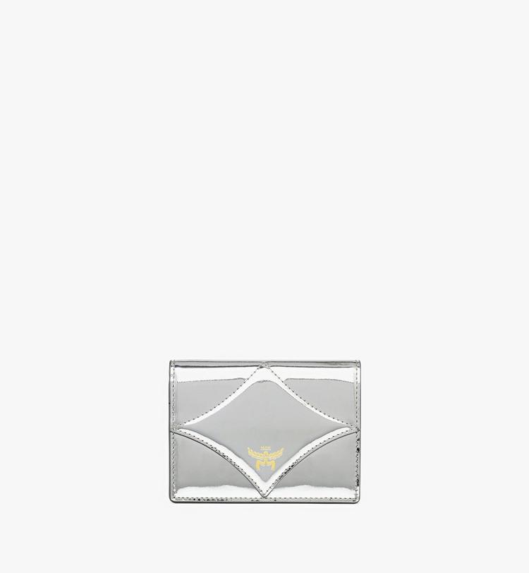 MCM Diamond Wallet in Metallic Mirror Leather
