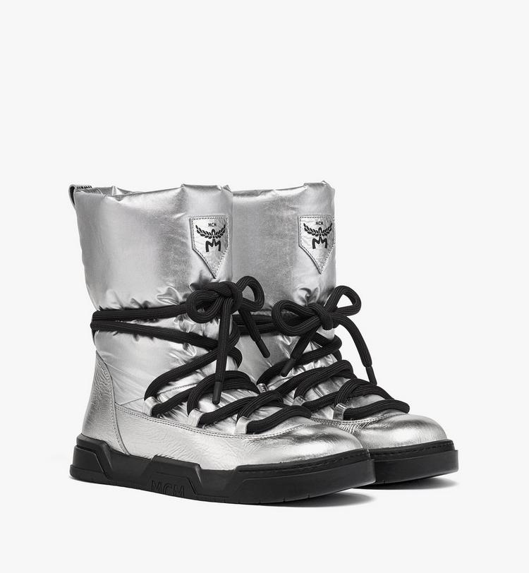 MCM Skyward Ankle Boots in Metallic Calf Leather Tienda