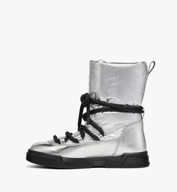 MCM Skyward Ankle Boots in Metallic Calf Leather Tienda