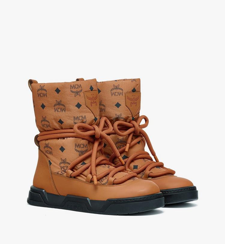 MCM Skyward Ankle Boots in Padded Monogram Nylon Liquidación
