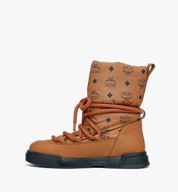 MCM Skyward Ankle Boots in Padded Monogram Nylon Liquidación