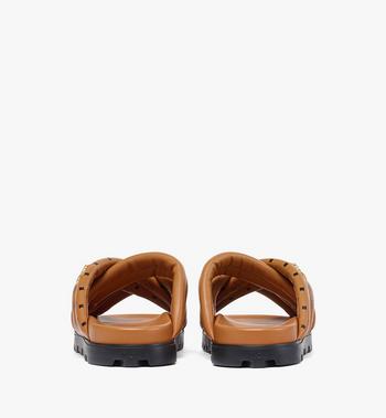 MCM Monogram Print Cross Sandals in Lamb Leather Precio de fábrica