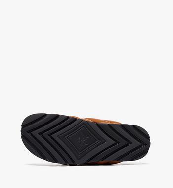 MCM Monogram Print Cross Sandals in Lamb Leather Precio de fábrica