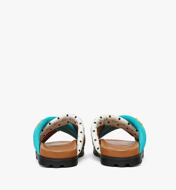 MCM Monogram Cross Sandals in Lamb Leather Tienda de fábrica