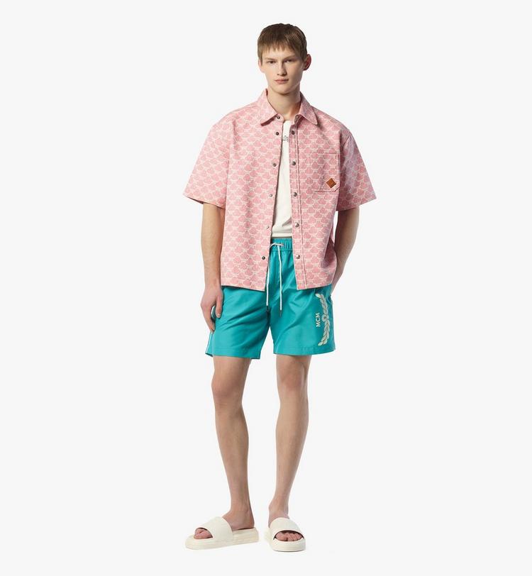 MCM Logo Print Swim Trunks Grandes descuentos