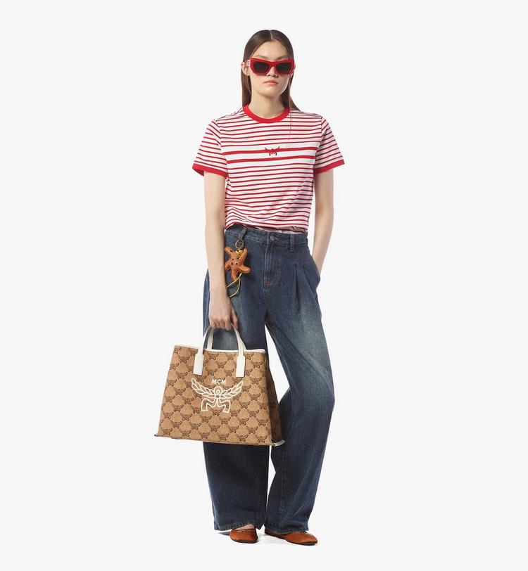 MCM Himmel Shopper in Lauretos Raffia Jacquard COMPRAR AHORA