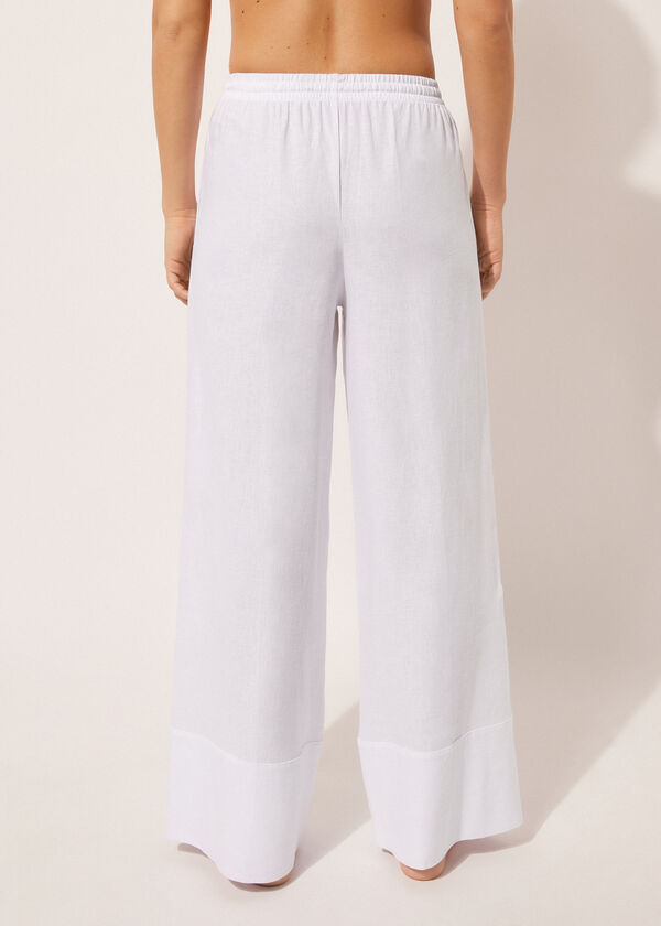 Calzedonia Pantalón Corto Palazzo Lino y Viscosa Grandes ahorros