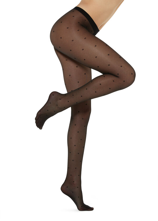 Calzedonia Panty Transparente Lunares Outlet
