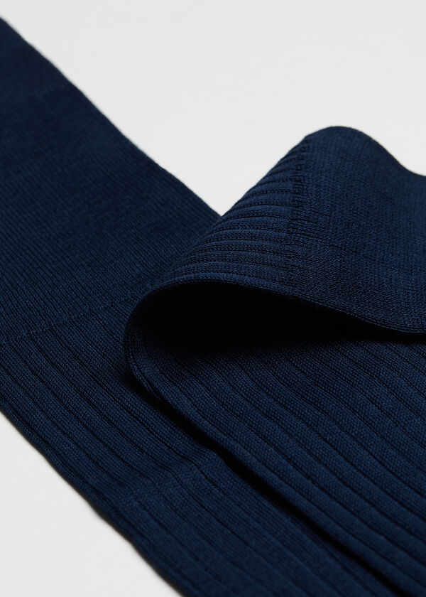 Calzedonia Calcetín largo de hilo de escocia de canalé para hombre Envío gratis