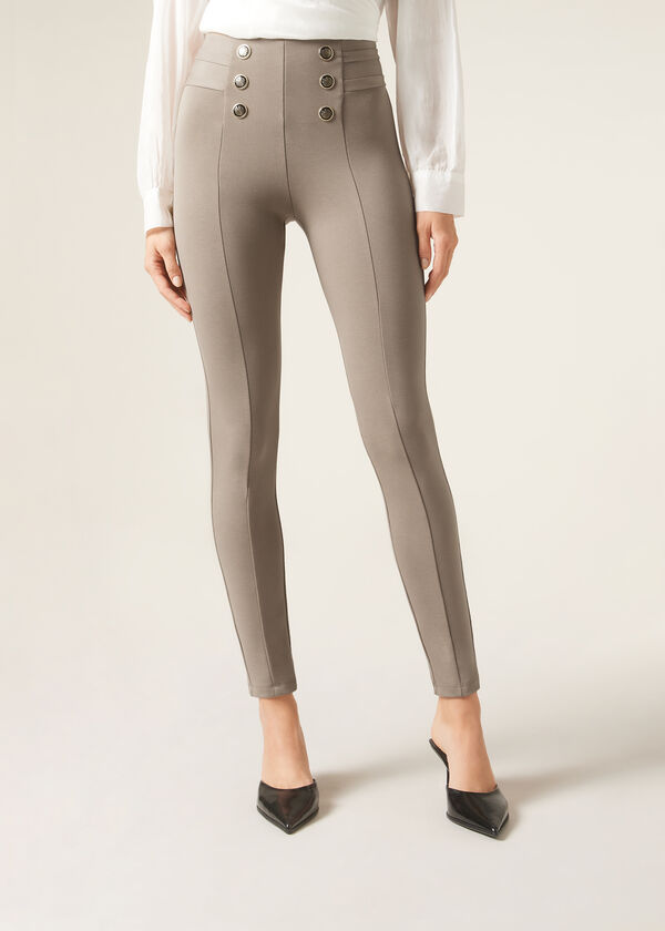 Calzedonia Pantalón Sailor Efecto Shapping Con Detalle Botones