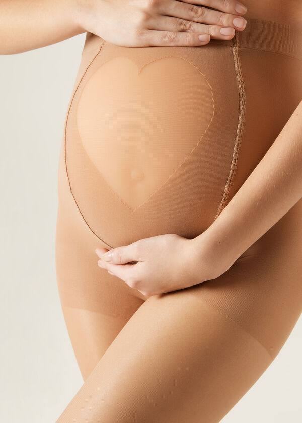 Calzedonia Pantis Transparentes 20 Deniers Premamá con Corazón Transparente Últimos 3 días