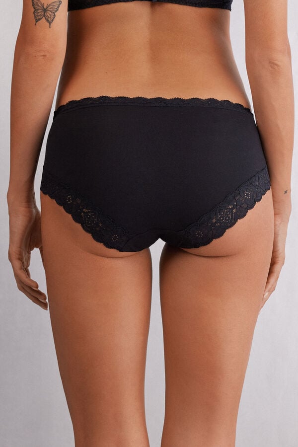 Intimissimi Braguita de Talle Medio de Algodón y Encaje En oferta