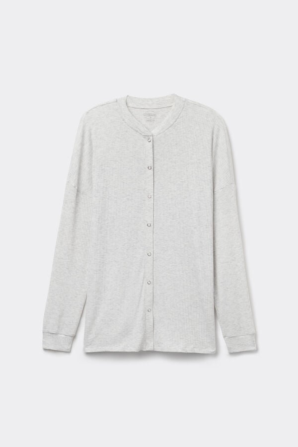 Intimissimi Camiseta de Manga Larga con Abertura Delantera de Modal Chic Comfort Descuentos del mes