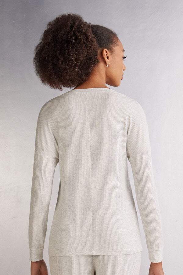 Intimissimi Camiseta de Manga Larga con Escote Barco de Modal Chic Comfort Última moda