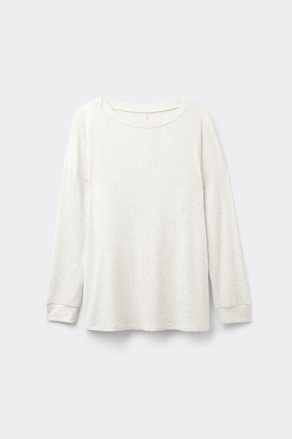Intimissimi Camiseta de Manga Larga con Escote Barco de Modal Chic Comfort Última moda