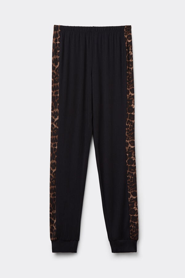 Intimissimi Pantalón con Puños Elásticos de Modal Luxurious Leopard Rebajas