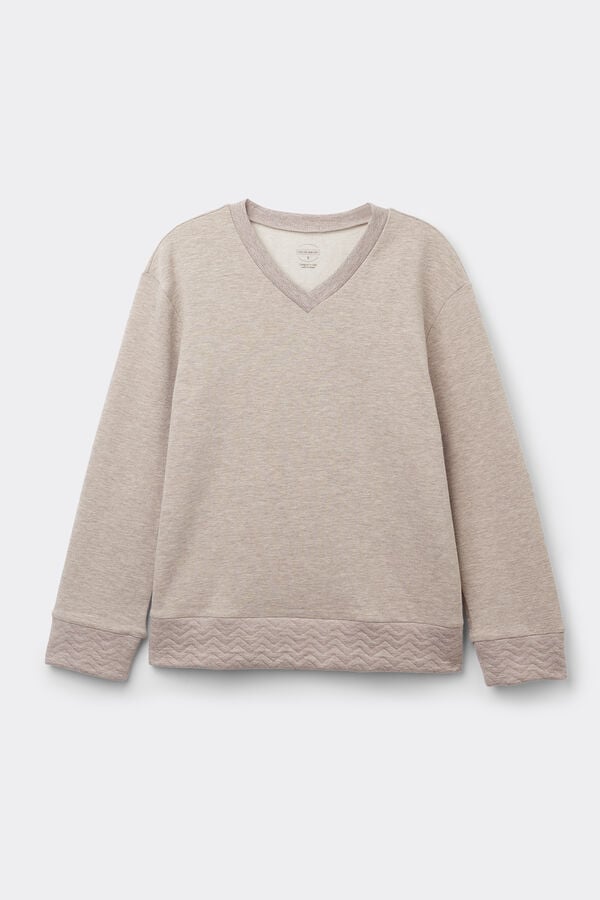 Intimissimi Camiseta Manga Larga Cuello de Pico Soft Chevron Rebajas de fábrica