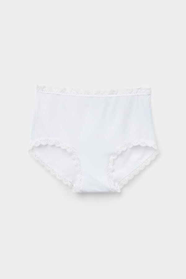 Intimissimi Braguita Culotte de Talle Alto de Algodón y Encaje Superdescuento