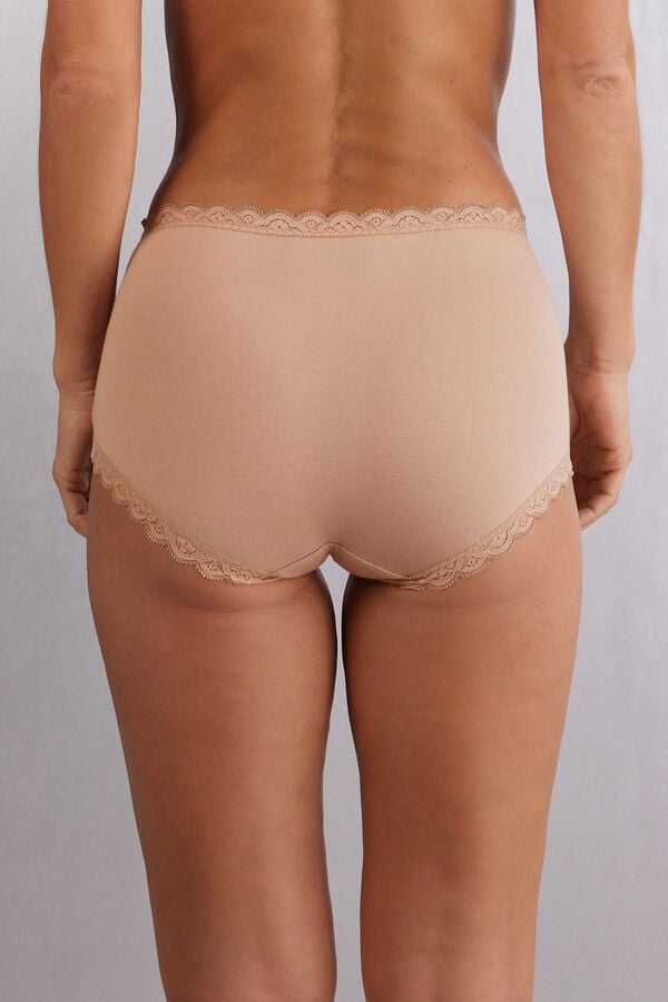 Intimissimi Braguita Culotte de Talle Alto de Algodón y Encaje Última moda