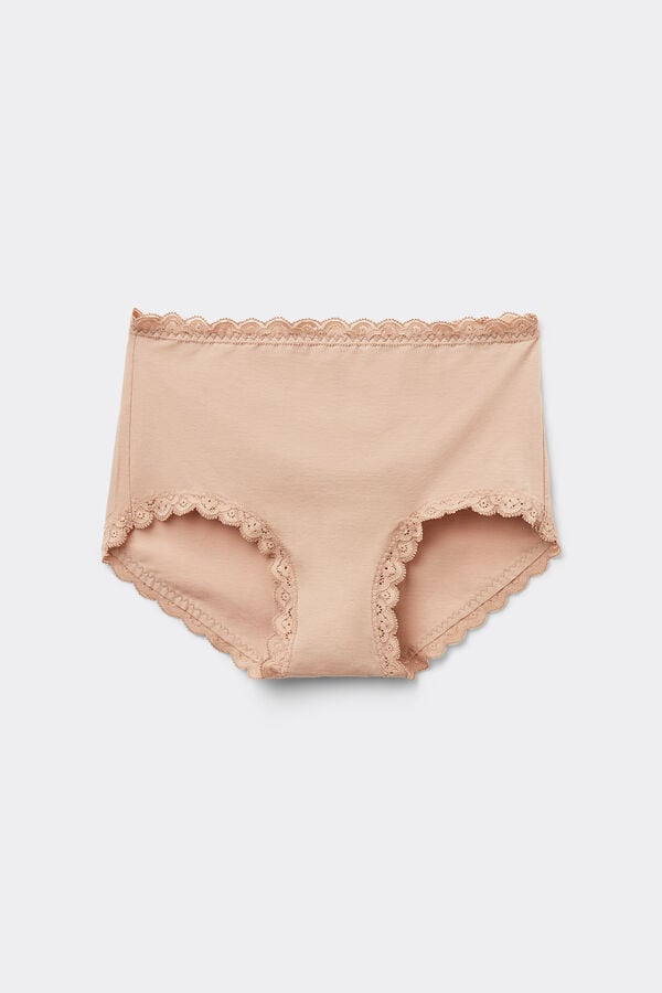 Intimissimi Braguita Culotte de Talle Alto de Algodón y Encaje Última moda