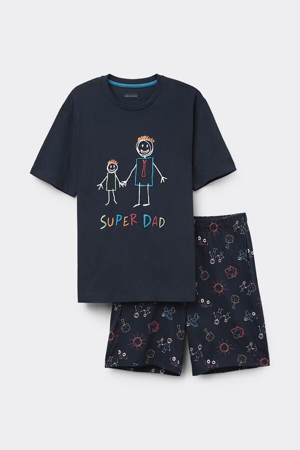 Intimissimi Pijama Corto de Algodón Super Dad Ofertas especiales