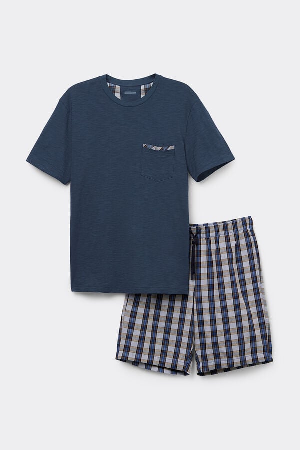 Intimissimi Pijama Corto de Algodón y Tela a Cuadros Denim Oferta especial de fábrica
