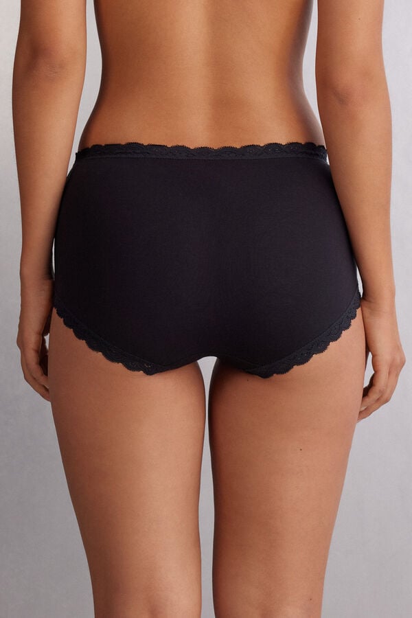 Intimissimi Braguita Culotte de Talle Alto de Algodón y Encaje Últimos 3 días