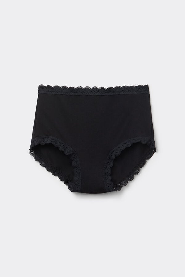 Intimissimi Braguita Culotte de Talle Alto de Algodón y Encaje Últimos 3 días