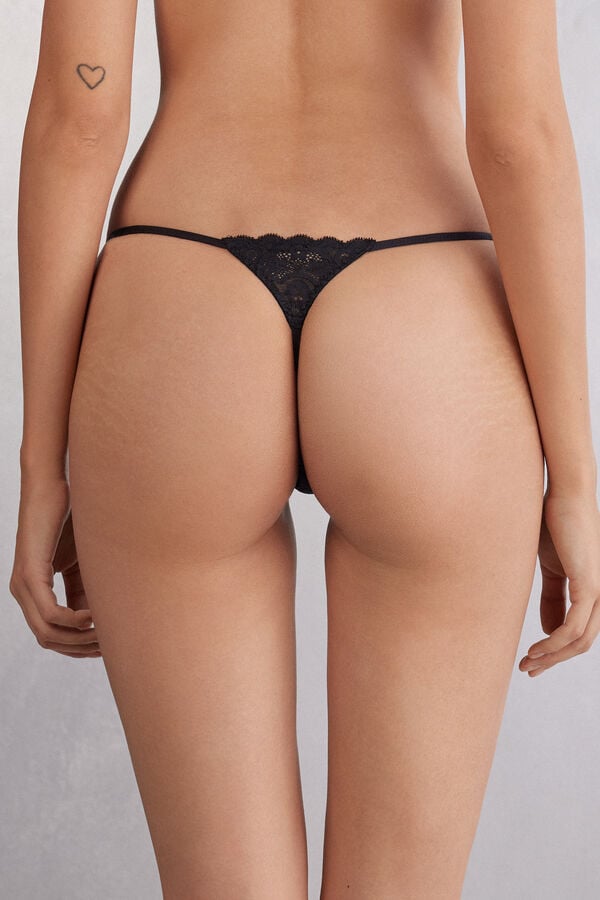 Intimissimi Tanga de Tira Lateral de Encaje Último día