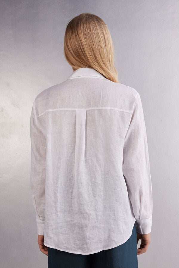 Intimissimi Camisa de Tela de Lino Rebajas top