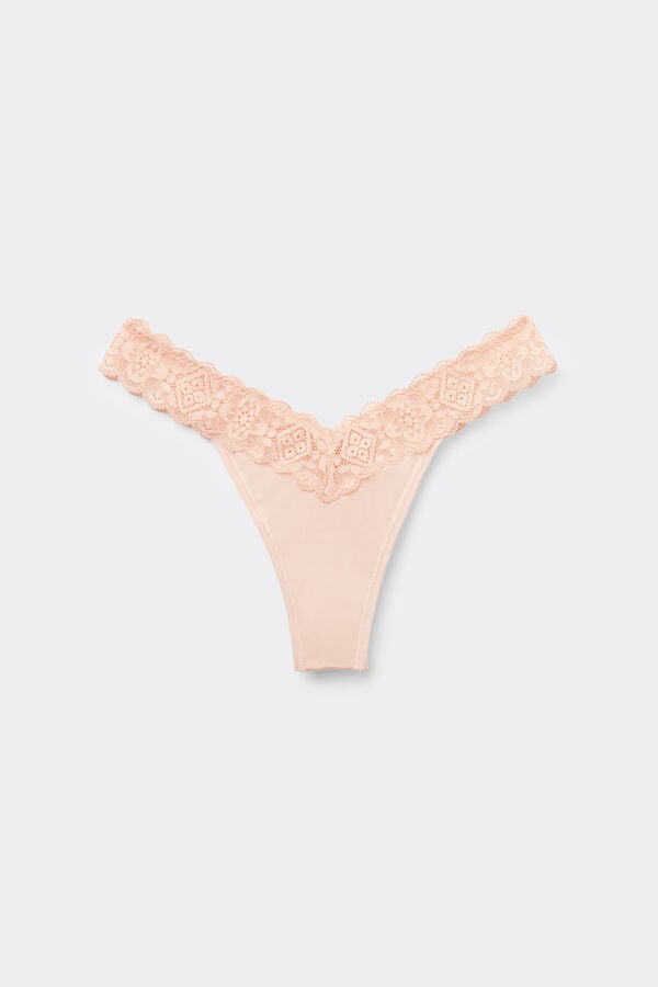 Intimissimi Brasileña de Encaje y Microfibra Estilo de los Años 80 Precio ultrabajo