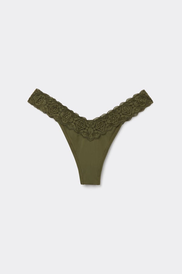 Intimissimi Brasileña de Encaje y Microfibra Estilo de los Años 80 Oferta especial de fábrica