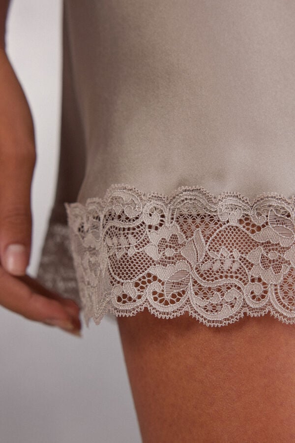 Intimissimi Enagua de Seda y Aplicaciones de Encaje