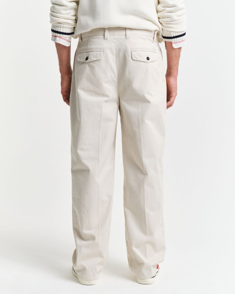 Gant Pantalones chinos de pinzas Relaxed Fit en sarga de algodón Rebajas baratas