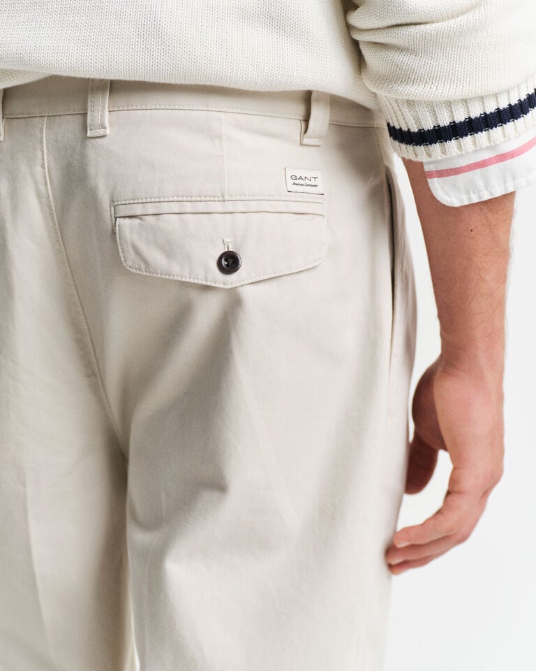 Gant Pantalones chinos de pinzas Relaxed Fit en sarga de algodón Rebajas baratas
