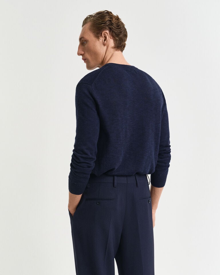 Gant Jersey de cuello redondo en mezcla de lino Liquidación